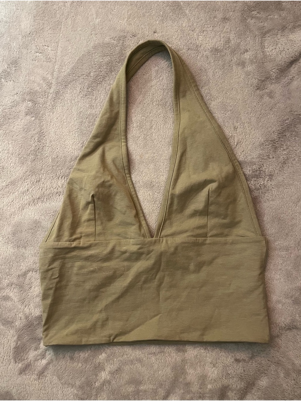 Cotton On Olive Halter Crop